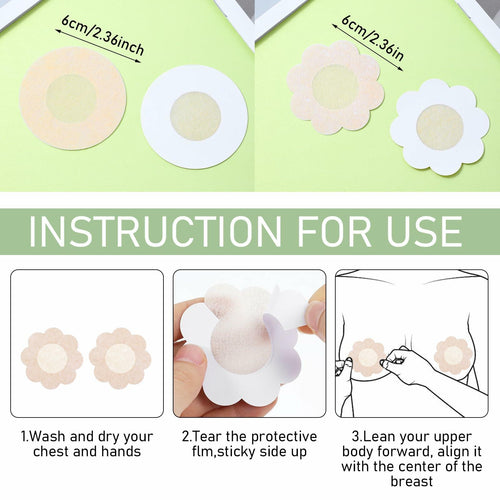 Apausvcm 40 Pcs Nipple Covers Reusable Invisible Breast Lift Pasties Beige
